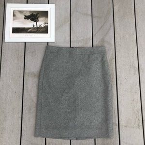 J. CREW grey, wool blend pencil skirt, size 00